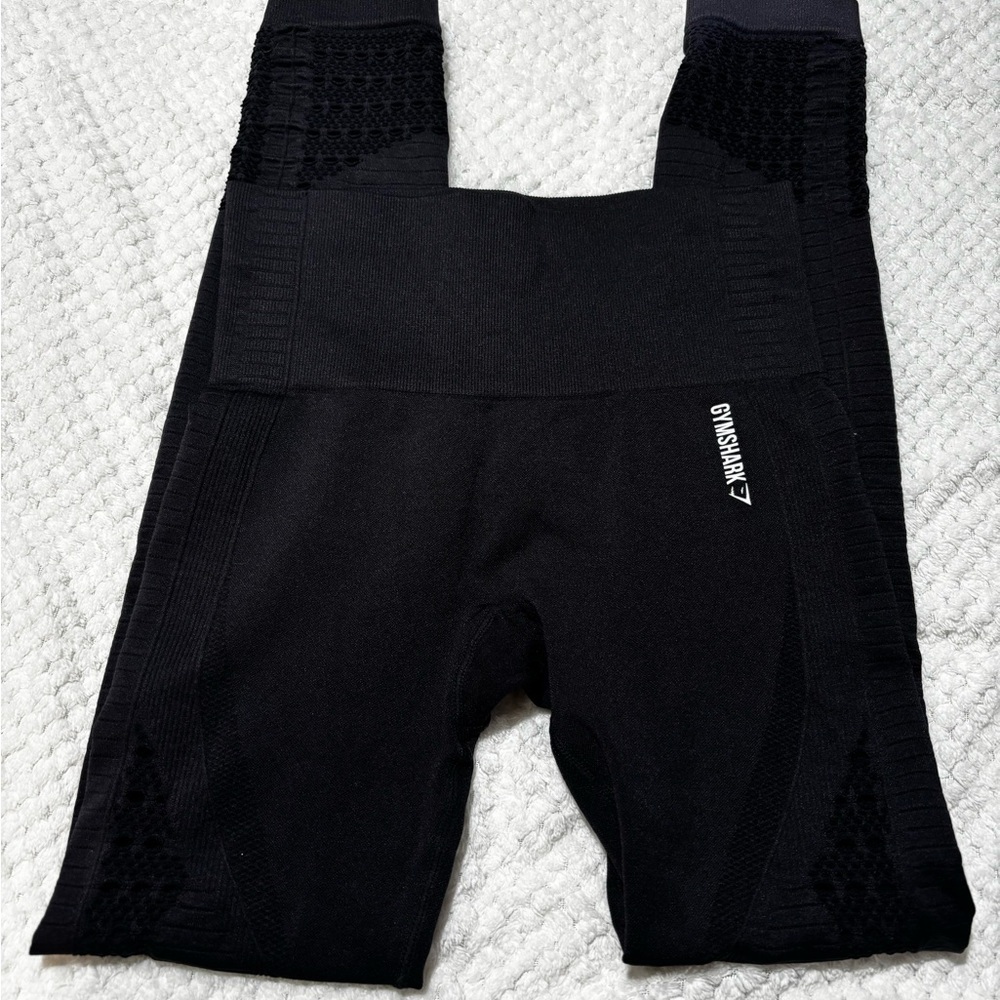 Gymshark Women's Black Jeggings with Textured Design